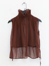 OUDE WAAG High-Neck Shirred Halter Vest OW-OW-25SS-TP02-JZ (PU790 Crimson Purple) (OW-25SS-TP02 OW-25PF-TP03)